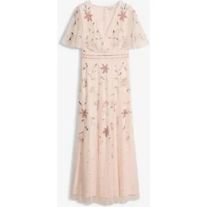 bonprix Abendkleid mit Paillettenstickereirosa 36Damen