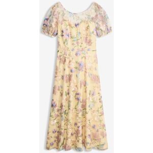 bonprix Spitzenkleid mit floraler Stickereigelb 36Damen