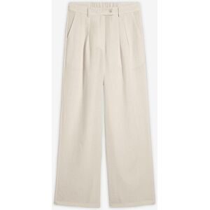 bonprix Hose mit dekorativem Knopf aus Viskose-Mixweiß 48Damen