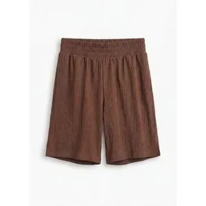 bonprix Schlupf-Shorts aus Borkencrepebraun 36Damen