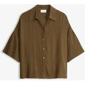 bonprix Kurze Strandbluse aus fließender Viskosegrün 40Damen