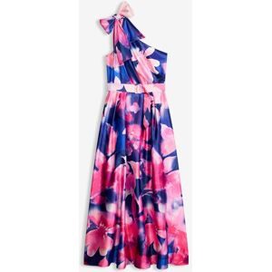 bonprix One-Shoulder-Kleid aus glänzendem Satinblau 32Damen