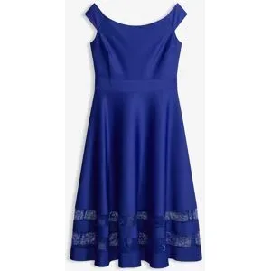 bonprix Carmen-Kleid mit Spitzeblau 36Damen