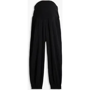bonprix 2-in-1 Umstandshose aus reinem Baumwollmusselin für die Schwangerschaft und danachschwarz 48Damen