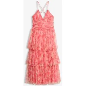 bonprix Midikleid aus zartem Tüll mit Volantspink 36Damen