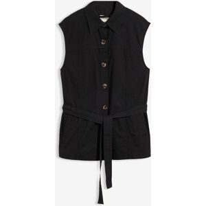bonprix Weste mit Gürtel, aus Baumwolleschwarz 46Damen