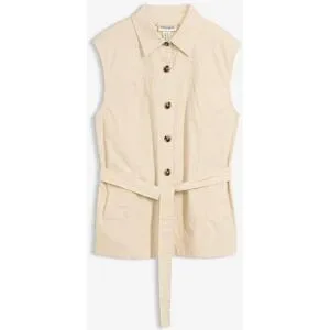 bonprix Weste mit Gürtel, aus Baumwollebeige 50Damen