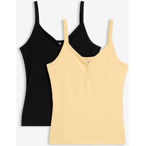 bonprix Spaghettiträger-Top mit reiner Bio-Baumwolle (2er Pack)schwarz 44Damen