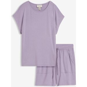 bonprix Shirt und Shorts aus softem Viskose-Mix (2-tlg.Set)lila 48Damen