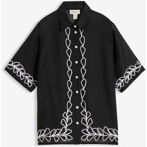 bonprix Bluse mit Stickereischwarz 50Damen