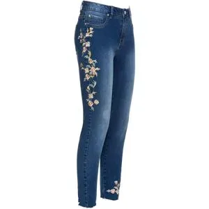 bonprix Skinny-Jeans Mid Waist, croppedblau 40Damen