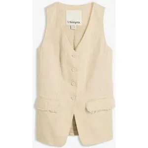 bonprix Anzugweste aus reinem Leinenbeige 36Damen