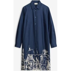 bonprix Hemdblusenkleid aus Baumwoll- Popelineblau 52Damen