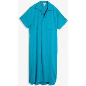 bonprix Kaftan-Kleid aus weichem Musselinblau 36Damen