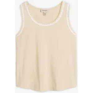 bonprix Tanktop mit Seidenanteilbeige 40Damen