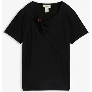 bonprix T-Shirt aus fließendem Viskose-Mixschwarz 40Damen