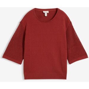bonprix Pullover aus Baumwoll-Leinen-Mixrot 40Damen
