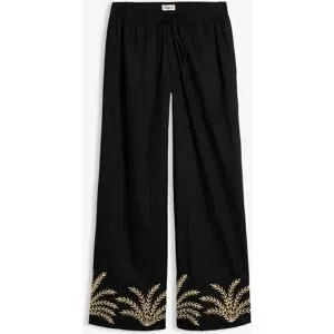 bonprix Palazzo-Hose mit Stickereischwarz 48Damen