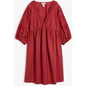 bonprix Blusenkleid aus reiner Baumwollerot 48Damen
