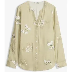 bonprix Viskose Bluse bedrucktgrün 48Damen