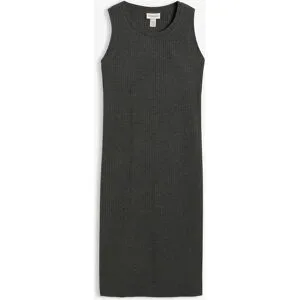 bonprix Rippkleid mit seitlichen Schlitzen aus Viskose-Mixgrau 48Damen