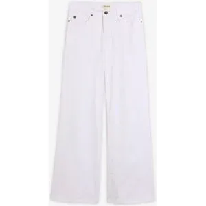 bonprix Wide-Leg-Jeans, Mid Waist, Stretchweiß 42Damen