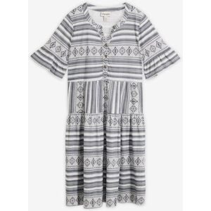 bonprix Shirtkleid aus fließendem Viskose-Mixweiß 44Damen