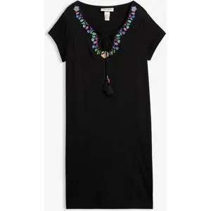 bonprix Flammgarn-Jerseykleid aus reiner Baumwolleschwarz 36Damen