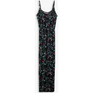 bonprix tailliertes Maxi-Kleid mit Druckschwarz 48Damen
