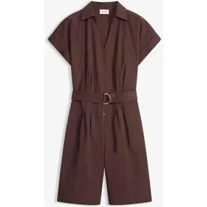 bonprix Jumpsuit mit Bindegürtelbraun 40Damen