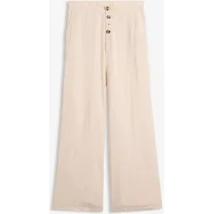 bonprix Lange Palazzo-Hose mit Leinenbeige 44Damen