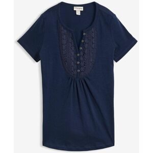bonprix Baumwoll Flammgarn-Shirt, Kurzarmblau 36Damen