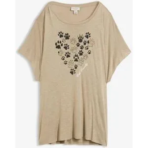 bonprix T-Shirt Oversize-Passform, Kurzarm, mit dekorativem Druck, aus Viskose