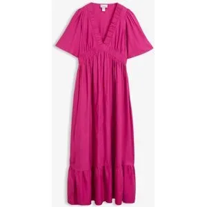 bonprix Maxi-Stufenkleid aus fließender Viskosepink 48Damen