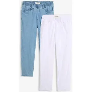 bonprix Straight-Jeans Packung, 2 gerades Bein, mit erhöhtem Gummibund, in Stretch-Qualität