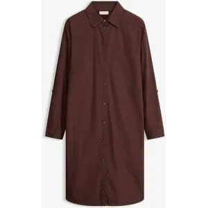 bonprix Hemdblusenkleid aus Baumwoll-Popelinebraun 36Damen