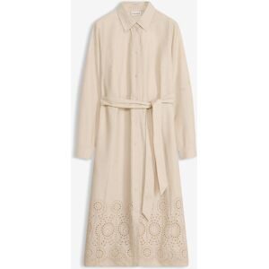 bonprix Hemdblusenkleid mit Lochstickereibeige 46Damen