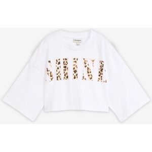 bonprix Kurzes T-Shirt aus reiner Bio-Baumwolleweiß 44Damen