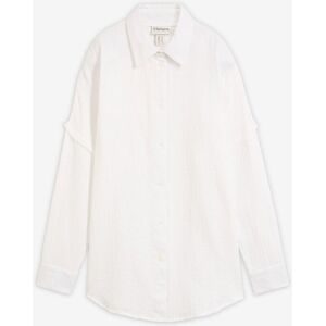 bonprix Oversize-Hemd aus luftigem Musselinweiß 44Damen