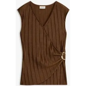 bonprix Shirt aus strukturiertem Plisseebraun 52Damen