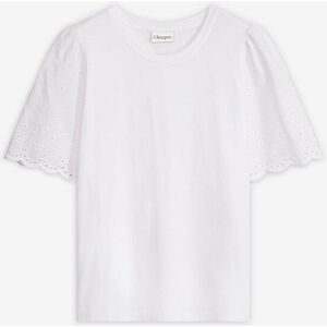 bonprix Shirt aus softem Viskose-Mix mit Lochstickereiweiß 36Damen