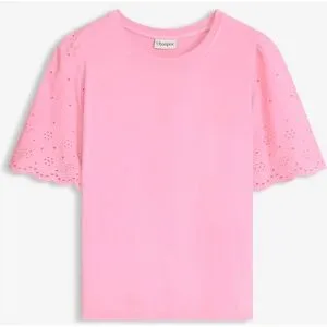 bonprix Shirt aus softem Viskose-Mix mit Lochstickereirosa 40Damen