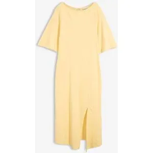 bonprix Jerseykleid mit Schlitz aus reiner Bio-Baumwollegelb 48Damen