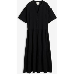 bonprix Midikleid aus weichem Musselinschwarz 36Damen