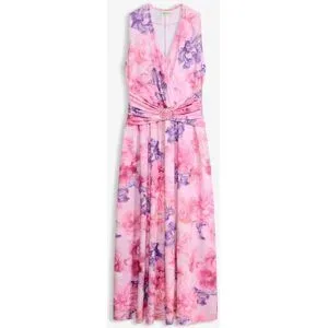 bonprix Maxikleid aus feinem Jersey mit Accessoir-Detailrosa 36Damen