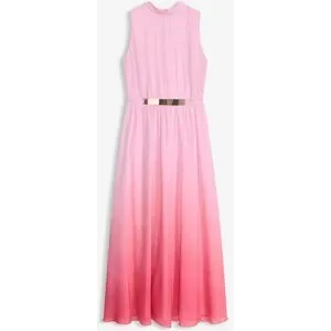bonprix Chiffonkleid mit Kragen und Taillen-Einsatzrosa 52Damen