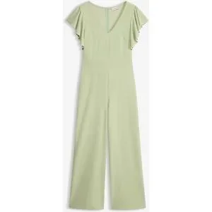 bonprix Overall aus strukturiertem Crepegrün 50Damen