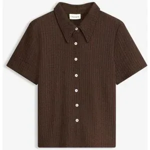 bonprix Shirtbluse mit Strukturbraun 40Damen