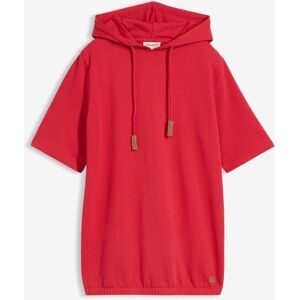 bonprix Kurzarm-Hoodie aus Baumwollmixrot 40Damen