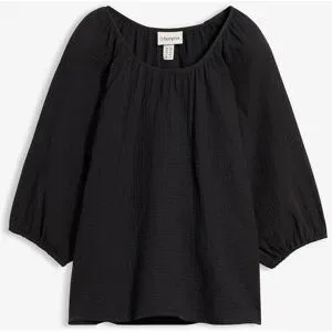 bonprix Musselin-Tunika aus reiner Baumwolleschwarz 36Damen